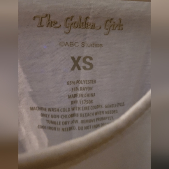 The golden girls womens xs drapey tank white Woven armholes loose fit - Picture 3 of 6